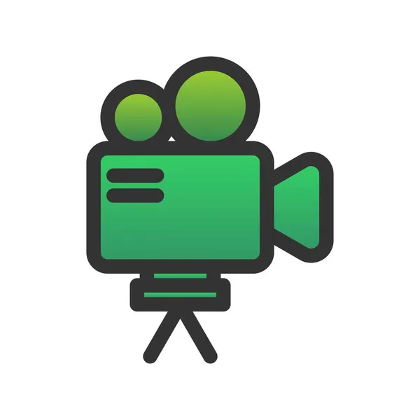 ビデオカメラ充填グラデーションベクトルアイコンデザイン — ストックベクタ