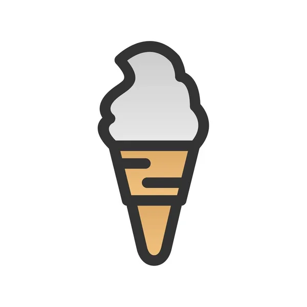 Eiscreme Gefüllt Gradient Vector Icon Design — Stockvektor