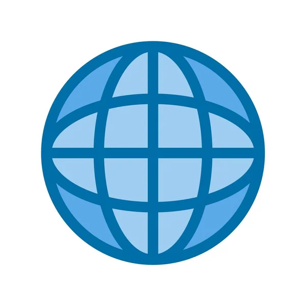 Παγκόσμια Γεμισμένο Μπλε Διάνυσμα Εικονίδιο Σχεδιασμός — Διανυσματικό Αρχείο