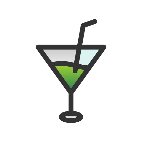 Cocktail Preenchido Gradient Vector Icon Design — Vetor de Stock