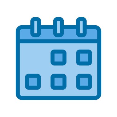 Takvim Dolu Mavi Vektör Simgesi Tasarımı