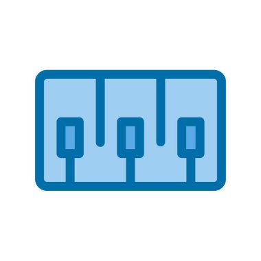 Piyano Doldurulmuş Mavi Vektör Simgesi Tasarımı