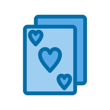 Poker Kartları Mavi Vektör Simgesi Tasarımı