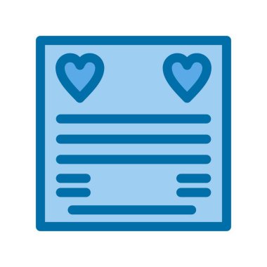 Davetiye Doldurulmuş Mavi Vektör Simgesi Tasarımı