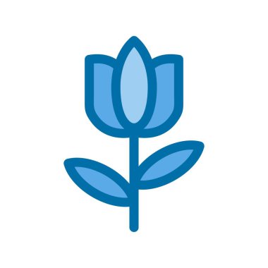 Çiçek Doldurulmuş Mavi Vektör Simgesi Tasarımı