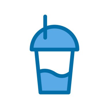 Milkshake Mavi Vektör Simgesi Tasarımı