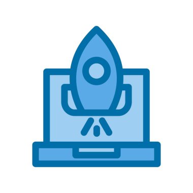 Açılış Dolu Mavi Vektör Simgesi Tasarımı