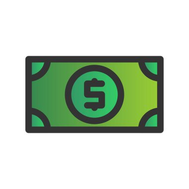 Dolar Dolarlı Gradyan Vektör Simgesi Tasarımı