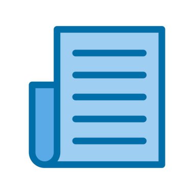  Mavi Vektör Simgesi Tasarımı Doldurulmuş Belge