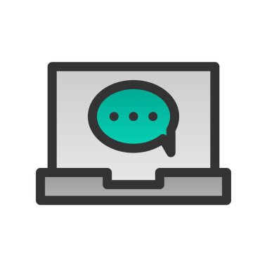 Sohbet Doldurulmuş Gradyan Vektör Simgesi Tasarımı