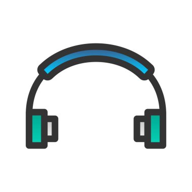 Kulaklık Doldurulmuş Gradyan Vektör Simgesi Tasarımı