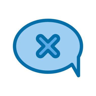 Blok Sohbeti Mavi Vektör Simgesi Tasarımı