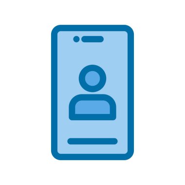 Telefon Doldurulmuş Mavi Vektör Simgesi Tasarımı