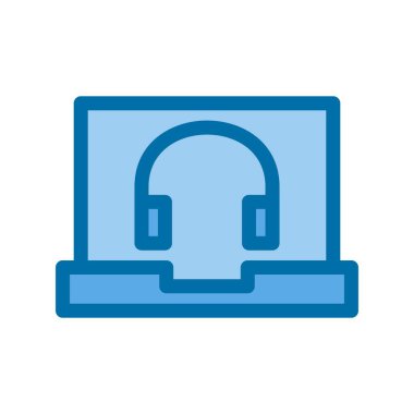 Çevrimiçi Arama Dolu Mavi Vektör Simgesi Tasarımı