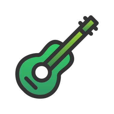 Gitar Doldurulmuş Gradyan Vektör Simgesi Tasarımı