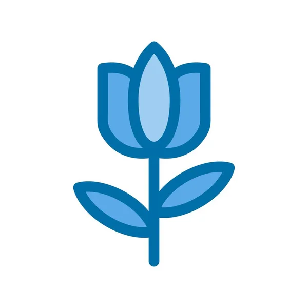Blume Gefüllt Blue Vector Icon Design — Stockvektor