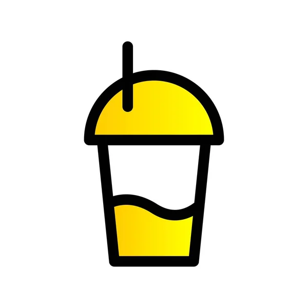 Milkshake Filled Gradient Vector Icon Desig — Stock Vector