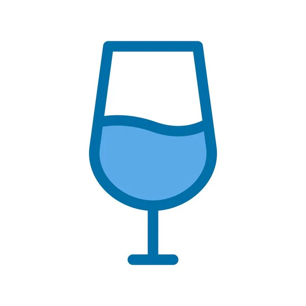 Weinglas Gefüllt Blue Vector Icon Desig — Stockvektor