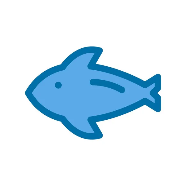 Pescado Lleno Azul Vector Icono Diseño — Vector de stock