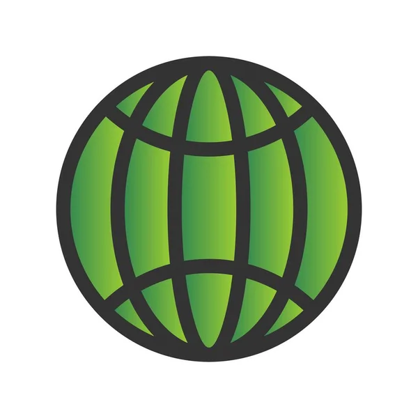 Globe Gevuld Gradiënt Vector Icon Desig — Stockvector