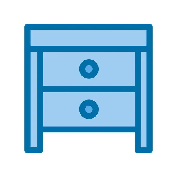 Kantoortafel Gevuld Blue Vector Icon Desig — Stockvector