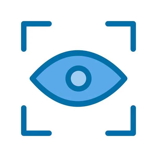 Focus Eye Fylld Blå Vektor Ikon Desig — Stock vektor