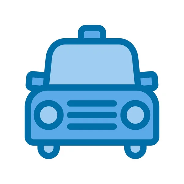 Taxi Gefüllt Blue Vector Icon Desig — Stockvektor