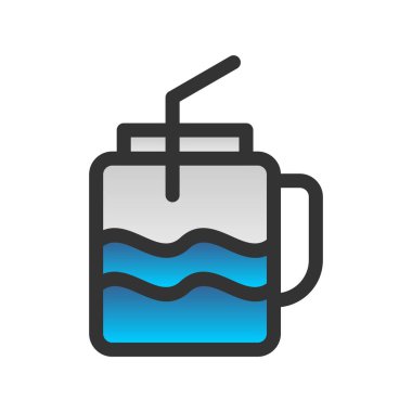 İçmek Dolu Gradyan Vektör Simgesi Tasarımı