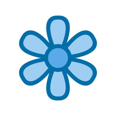  Çiçek Doldurulmuş Mavi Vektör Simgesi Tasarımı