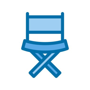  Mavi Vektör Simgesi Tasarımı Dolu Sandalye