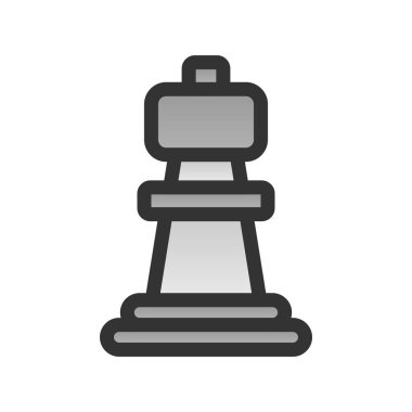 Satranç Doldurulmuş Gradyan Vektör Simgesi Tasarımı