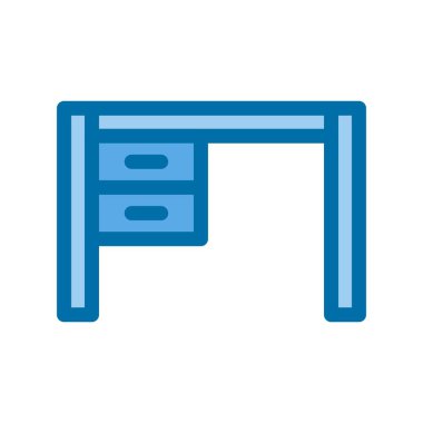 Masa Dolu Mavi Vektör Simgesi Tasarımı