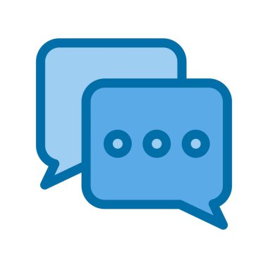 Mavi Vektör Simgesi Tasarımı Dolu Sohbet