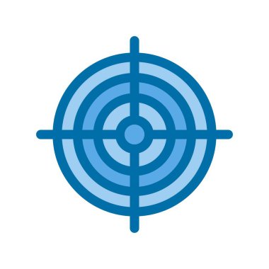 Hedef Dolu Mavi Vektör Simgesi Tasarımı