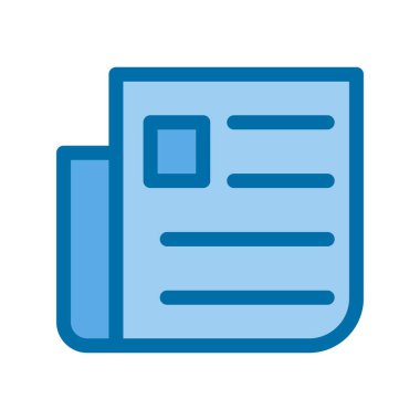 Haber Kağıdı Mavi Vektör Simgesi Tasarımı