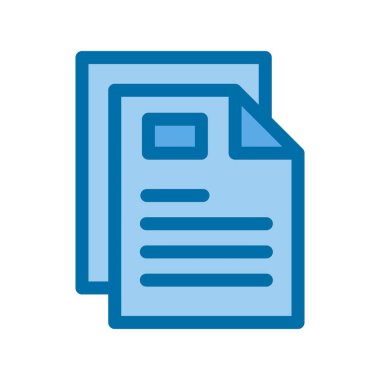 Mavi Vektör Simgesi Tasarımı Doldurulmuş Belge