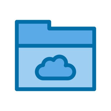 Bulut Dizini Doldurulmuş Mavi Vektör Simgesi Tasarımı