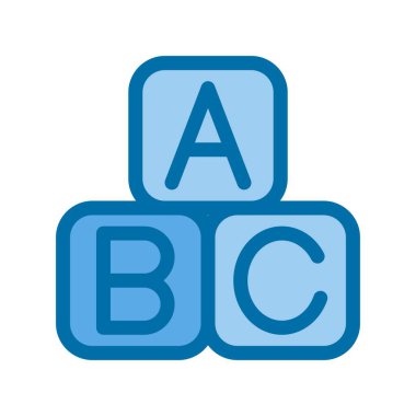 Abc Doldurulmuş Mavi Vektör Simgesi Tasarımı