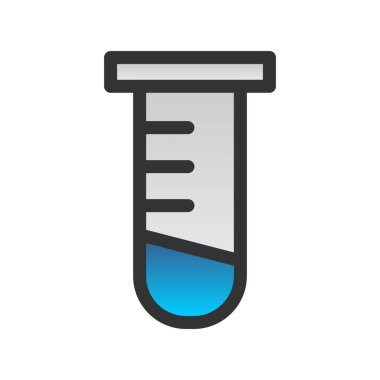 Test Tüpü Dolu Gradyan Vektör Simgesi Tasarımı