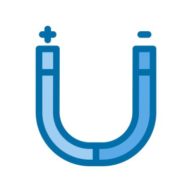 Mıknatıslı Mavi Vektör Simgesi Tasarımı