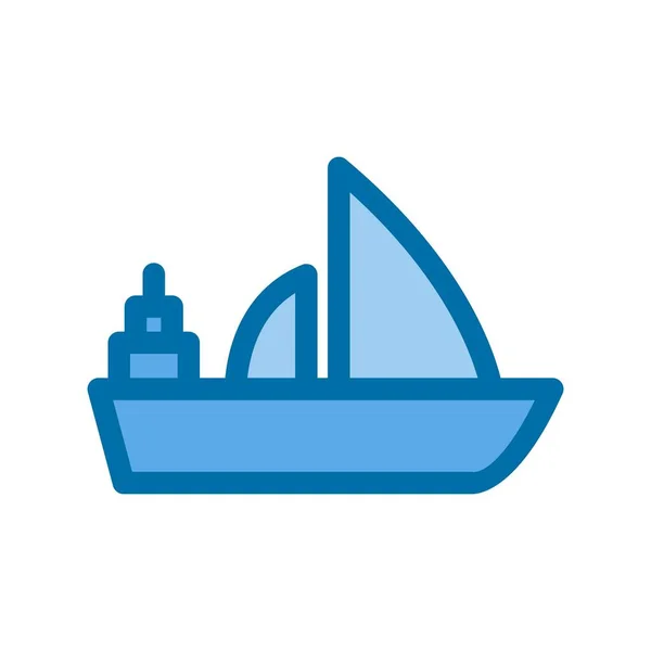 Statek Wypełniony Blue Vector Icon Desig — Wektor stockowy