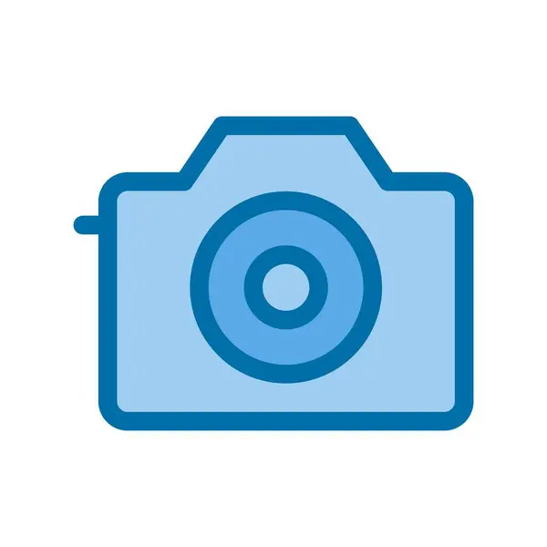 Φωτογραφική Μηχανή Γεμισμένη Μπλε Διανυσματικό Εικονίδιο Desig — Διανυσματικό Αρχείο
