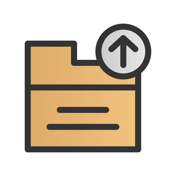 Upload Folder Filled Gradient Vector Icon Desig — Stock Vector