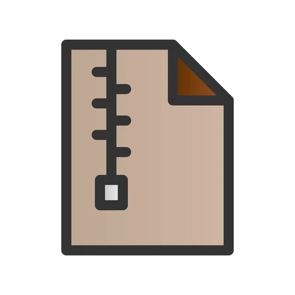 Document Zip Filled Gradient Vector Icon Desig — Stock Vector