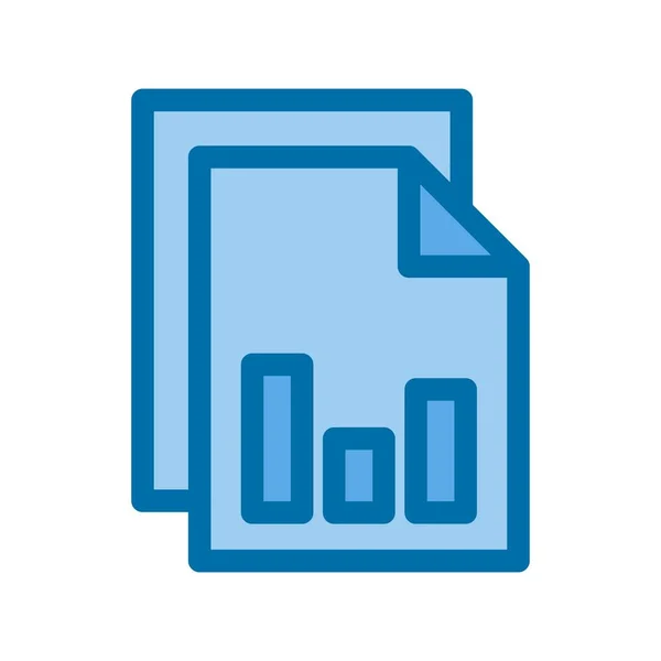 Document Grafiek Gevuld Blauwe Vector Icon Desig — Stockvector