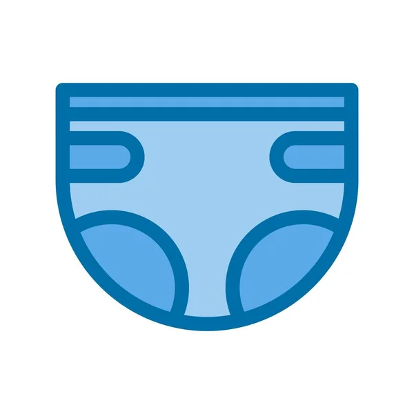 Diaper Filled Blue Vector Icon Desig — Stock Vector