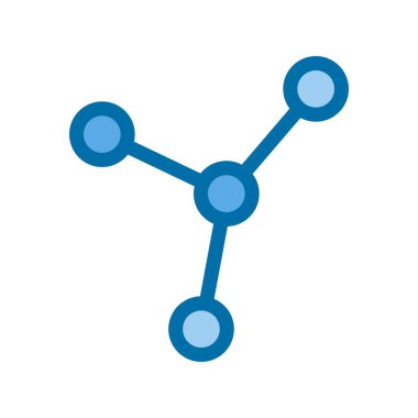 Mavi Vektör Simgesi Tasarımı Doldurulmuş Moleküller