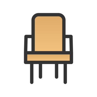 Gradyan Vektör Simgesi Tasarımı Dolu Sandalye