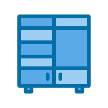 Dolap Doldurulmuş Mavi Vektör Simgesi Tasarımı