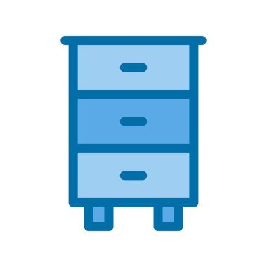 Mavi Vektör Simgesi Tasarımı Doldurulmuş Çekmeceler Sandığı